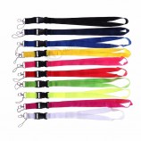 Pas cher 20mm Blank Plain Flat Polyester cordons personnalisés Pas de commande minimum