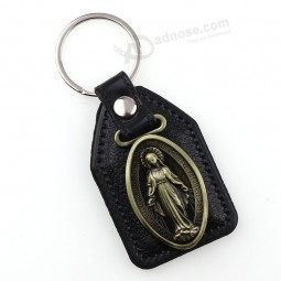 colgantes de la virgen maría Etiqueta negra gancho chapado en bronce antiguo Llavero Porta llaves para coche