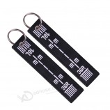 Mode Tags Porte-clés Avion Piste Motif Noir Polyester