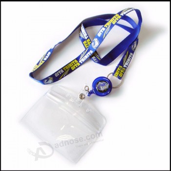 Logo de la conférence Porte-bobine de badge de nom/carte d’identité en PVC Porte-badge personnalisé Lanière avec porte-badge