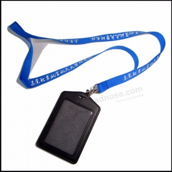 Entreprise Cuir PU Nom / Carte d’identité Porte-bobine Porte-badge personnalisé Longe avec clips