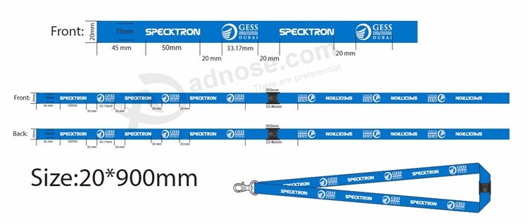 Conferentie wissen Naam / ID-kaart Badgehaspel Houder op maat Lanyard