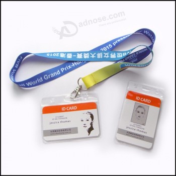 Kundenspezifische Logo Kunststoff Name / ID-Karte Abzeichen Rollenhalter benutzerdefinierte Lanyard