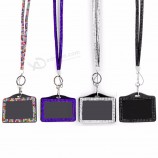 Lanière Porte-badge Sangle de cou Cartes d’identité portables pour photo pratique cristal multicolore strass
