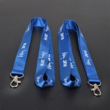 Sérigraphie / impression de logo en polyester plat Longe porte-badge personnalisée sans MOQ