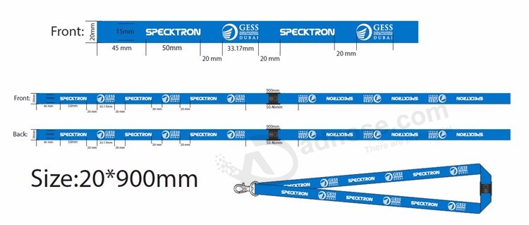 Flat Polyester Silkscreen Printed/Printing Logo Custom Lanyard with No MOQ