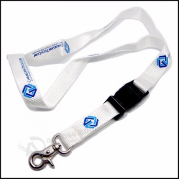 elastische gepersonaliseerde nylon badgehouder lanyard met draaibare haak