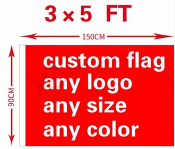 Custom Flag 3x5FT Polyester All Logo Any Colors Banner Fans Sport Custom Flags