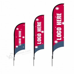 PDyear outdoor advertising banner stands custom logo bali printing polyester pole teardrop bow flex flying beach feather flag