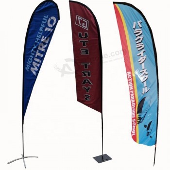 Drapeau de plume personnalisé signes Impression graphique Plage Bowflag Signe en forme de larme Drapeau de promotion