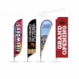 goedkope aangepaste afdrukken polyester outdoor traan reclame strand vlag banner