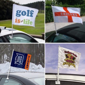 pas cher promotionnel suspendu voiture drapeau télescopique automatique lever le drapeau mât