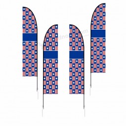 Drapeau plume de vente publicitaire promotionnelle complet avec ensemble de poteaux et base de croix
