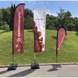 outdoor aangepaste strandvlag met spandoeken, rechthoek, mes en druppel polyester bandera de playa