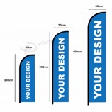 뜨거운 판매 주문 로고 4.5m 깃털 바닷가 깃발 기치