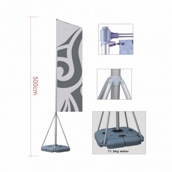 Drapeau extérieur 5m drapeau plume mât drapeau volant support pour la promotion