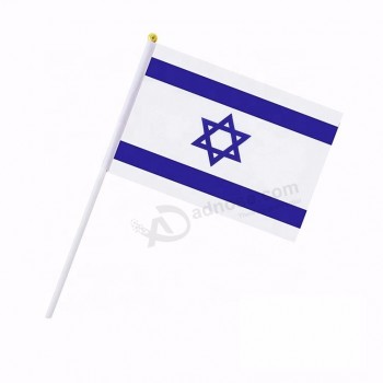 Самая низкая цена, высокое качество 100% полиэстер 14x21 см Израиль рука флаг для продвижения