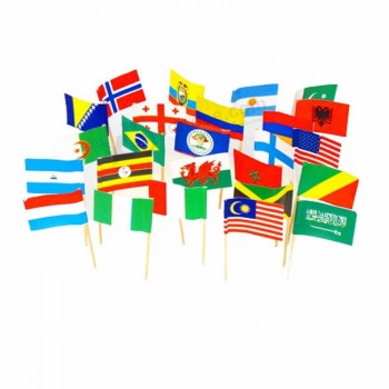 Vente en gros Party & Cocktail Supplies Mini taille Bambou Drapeau Pick Main Flag Sticks