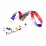 porte-clés de lanière USB avec logo personnalisé