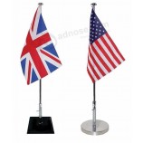 Drapeau de bureau promotionnel avec support et de haute qualité