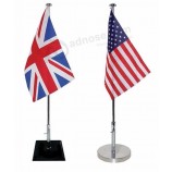Promotional desk flag with stand and high quality