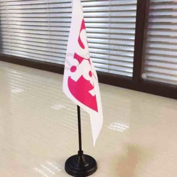 Vente en gros de drapeaux de bureau personnalisés de haute qualité, support de drapeau de table