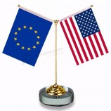 groothandel mode enkele Y-vormige tafel bureau vlag met kristallen glazen voet staan ​​voor souvenir
