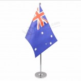Conception de logo personnalisé Mini drapeau de bureau simple / double face avec poteau en métal et base Petit drapeau de table pour le bureau