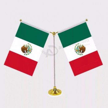 100 % polyester Mexique Bureau Drapeau / Drapeau de Table Mexicain En Stock avec haute qualité