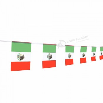 100Feet Mexique Drapeau Mexicain, 76Pcs National Country World Flags, Décorations de fête pour la Coupe du monde
