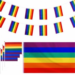 Custom Cheap Giant Gay Pride Rain bow Bunting Flag