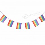 폴리 에스테르 인쇄 무지개 문자열 깃발 천 플래그 배너 lgbt 프라이드 플래그 레즈비언 게이 오른쪽 퍼레이드