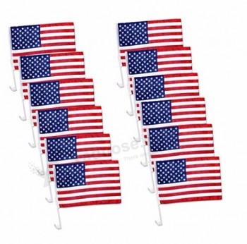 Personnalisé 12 x 17 pouces USA Double Face Fenêtre de voiture Drapeau de voiture