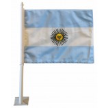 Drapeaux de fenêtre de voiture personnalisés promotionnels avec poteau en plastique de grande qualité