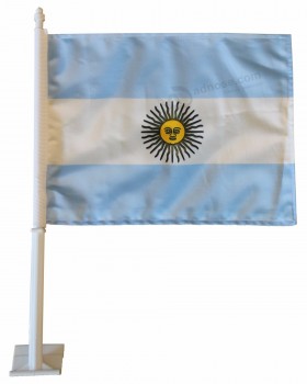 Drapeaux de fenêtre de voiture personnalisés promotionnels avec poteau en plastique de grande qualité