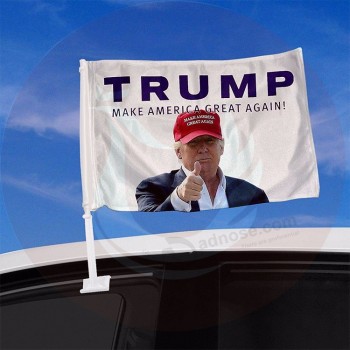 Personnalisé Double Face 12x18 pouces Trump Elect Drapeau de fenêtre de voiture