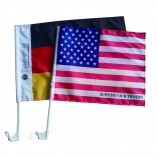 Logo promotionnel de haute qualité personnalisé 100 % polyester fenêtre de voiture drapeaux de pays