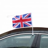 ホットスタイルカスタムナイロンポリエステル屋外卸売プロモーション通常の車の窓の旗スティックプラスチック木製の棒が付いている車