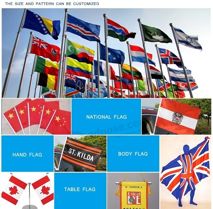 Publicidade ao ar livre Bandeira nacional personalizada barata 3X5 Decore
