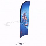logotipo personalizado impreso bandera de playa de plumas para la venta