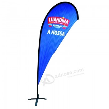 Aluminum Exhibition Display Stand Advertising Flying Feather Teardrop Polyester Beach Flag