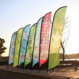 bandera de vuelo de plumas de playa de lágrima de poste de fibra de vidrio customed