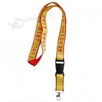 Longe de carte d’identité personnalisée avec boucle en plastique Usine de vente en gros Magasin de transfert de chaleur Cordon d’impression Insigne d’identification Longe de cou