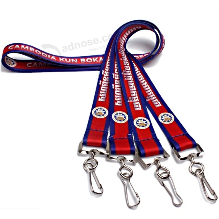 Plain staff Sublimation lanyard Factory manufacturer Woven ribbon Promotion gifts Safety breakaway Buckles Lanyards