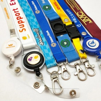 Custom Printing Neck Strap Short DHL Company Sublimation Nylon Woven Printed Polyester Lanyard for Promotional Gift