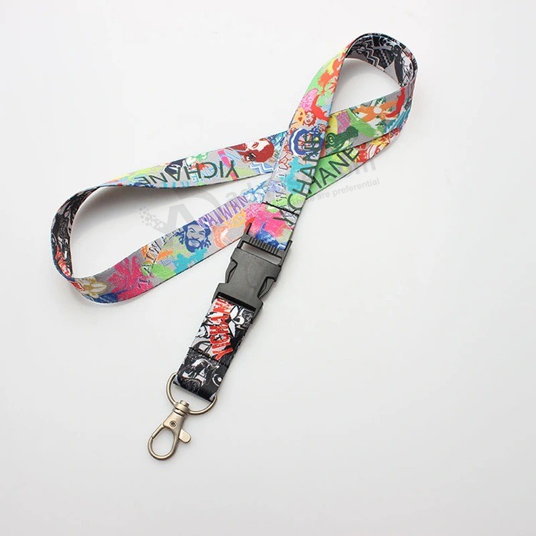 Personalized heat Transfer polyester Lanyards with Logo custom Sample free with card Holdr