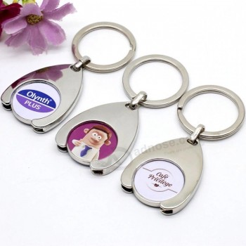 Promotionnel En Gros Pas Cher Personnalisé En Métal Euro Coin Jeton Supermarché Panier Jeton Trolley Porte-Monnaie Porte-Clés