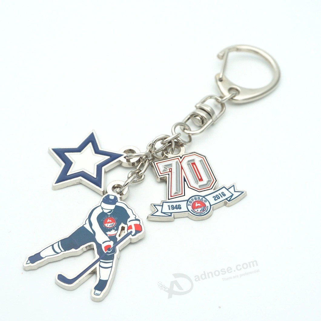 Custom souvenir Sports zinc Alloy enamel Metal keychain for promotional Gift