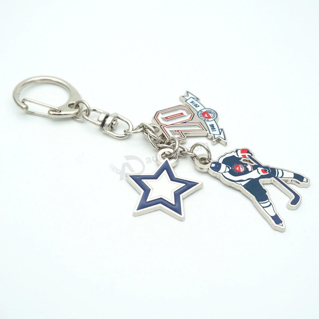 Custom Souvenir Sports Zinc Alloy Enamel Metal Keychain for Promotional Gift