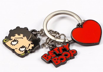 Porte-clés en émail dur moulé sous pression personnalisé Porte-clés en forme de coeur
